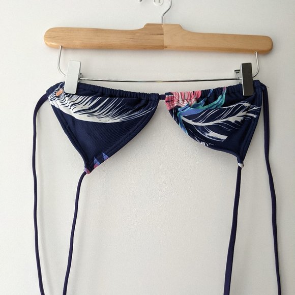 Roxy Tropical Getaway Triangle Bikini Top Small - Picture 2 of 6